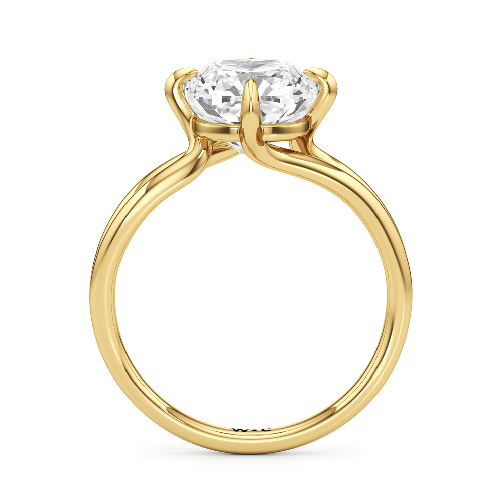 Cushion Cut Split Shank Low-Profile Engagement Ring with Lab Grown Diamond in 14KT Yellow Gold view 5
