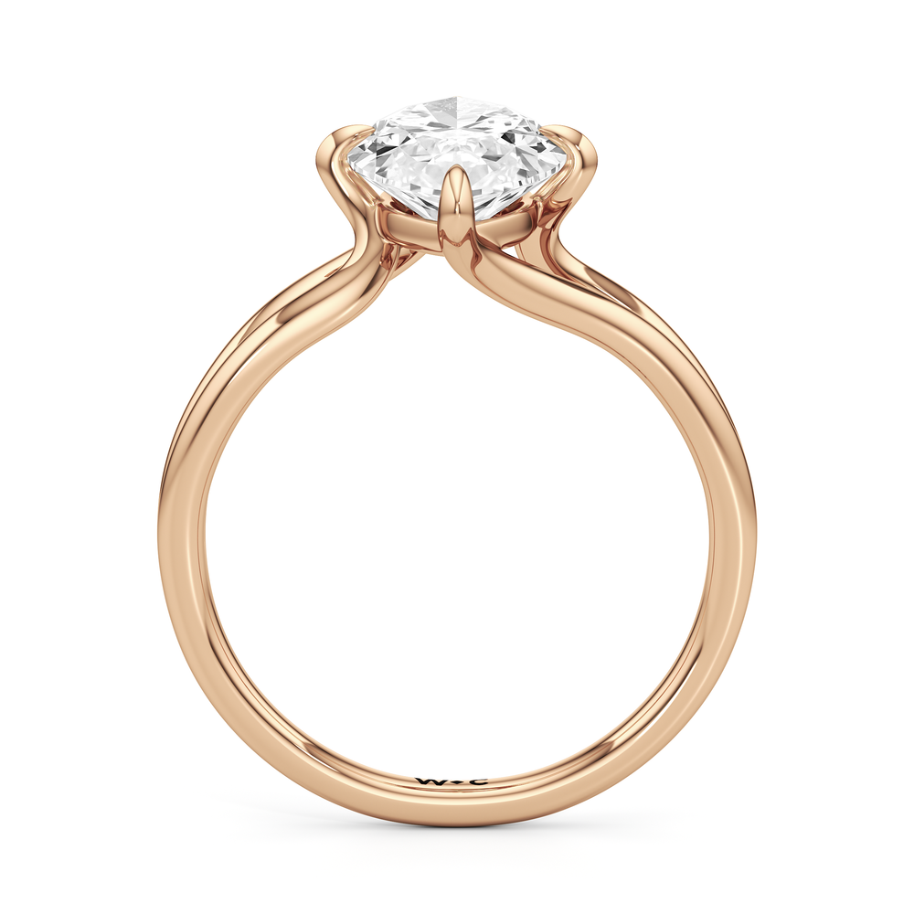 Marquise Cut Split Shank Low-Profile Engagement Ring with Lab Grown Diamond in 14KT Rose Gold view 5
