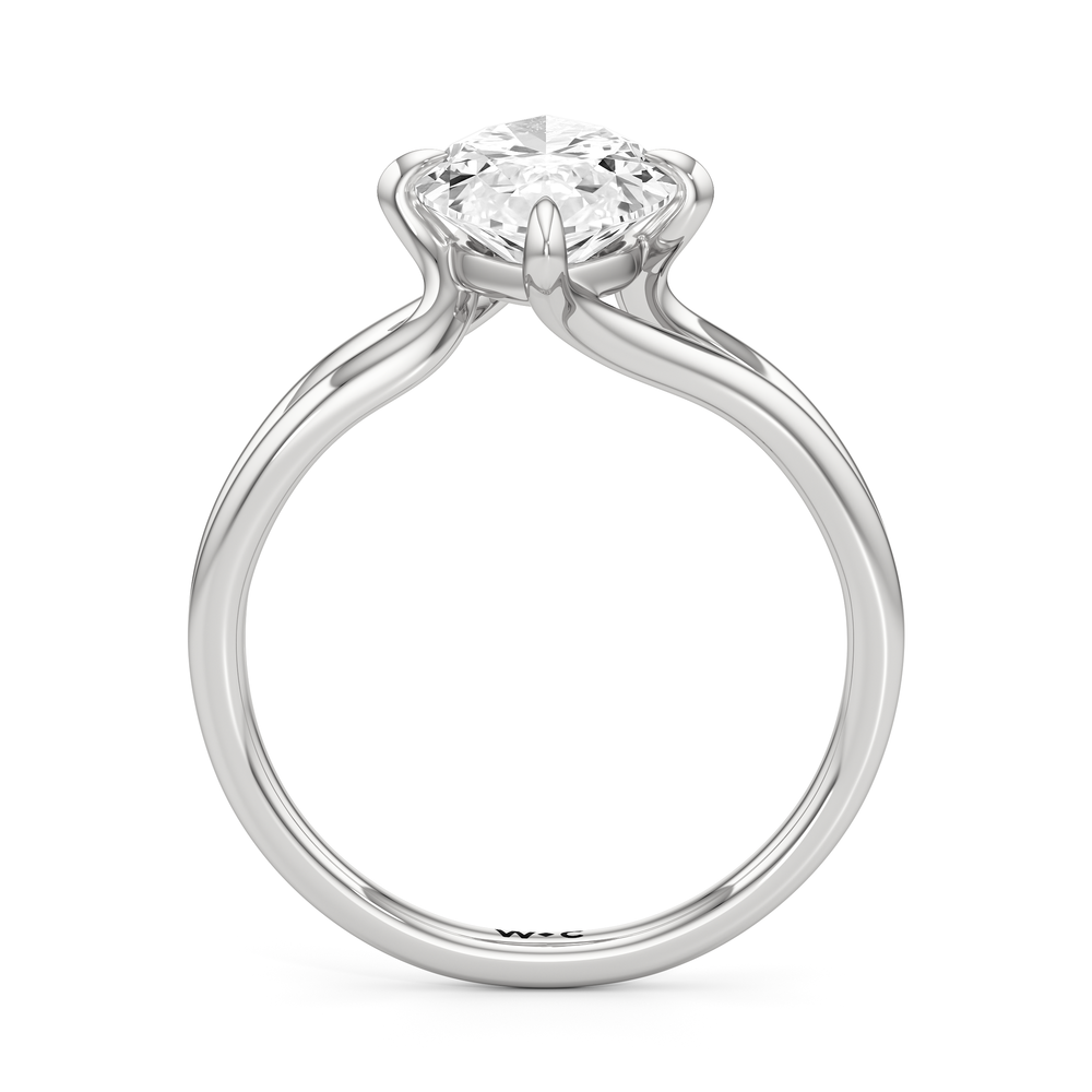 Marquise Cut Split Shank Low-Profile Engagement Ring with Lab Grown Diamond in 14KT Platinum view 5
