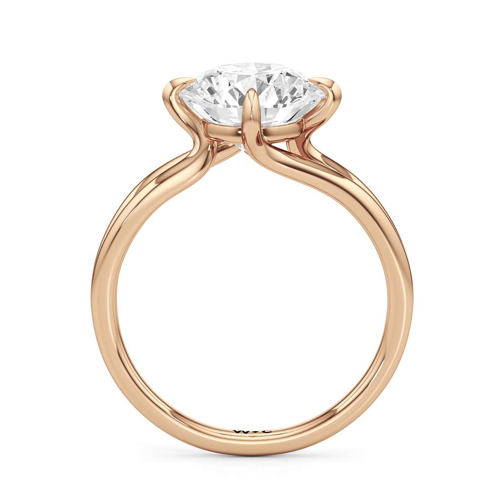 Round Cut Split Shank Low-Profile Engagement Ring with Lab Grown Diamond in 14KT Rose Gold view 5

