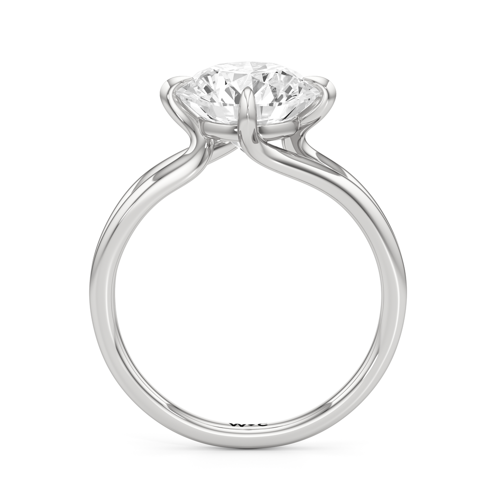 Round Cut Split Shank Low-Profile Engagement Ring with Lab Grown Diamond in 14KT Platinum view 5
