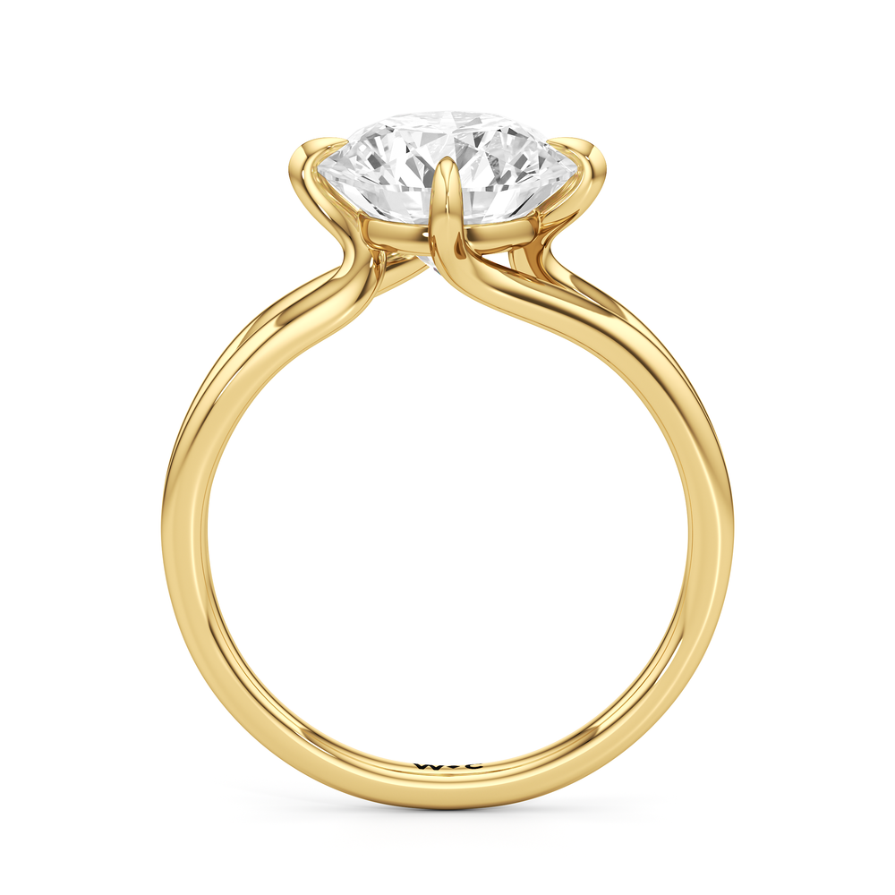 Round Cut Split Shank Low-Profile Engagement Ring with Lab Grown Diamond in 14KT Yellow Gold view 5
