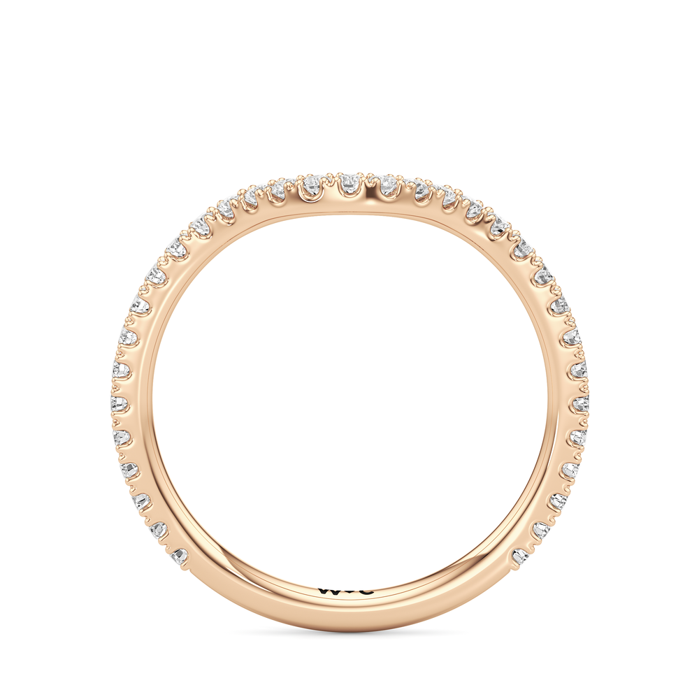 Crown Halo Low-Profile Wedding Band with 18KT Rose Gold Cut Diamond in 14KT Rose Gold view 4

