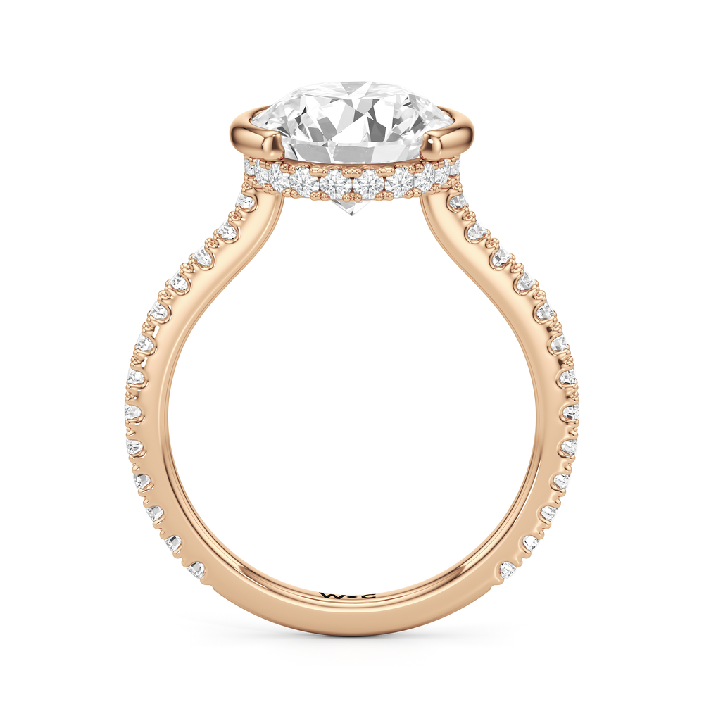 Round Cut Half Bezel Low-Profile Engagement Ring with Lab Grown Diamond in 14KT Rose Gold view 5
