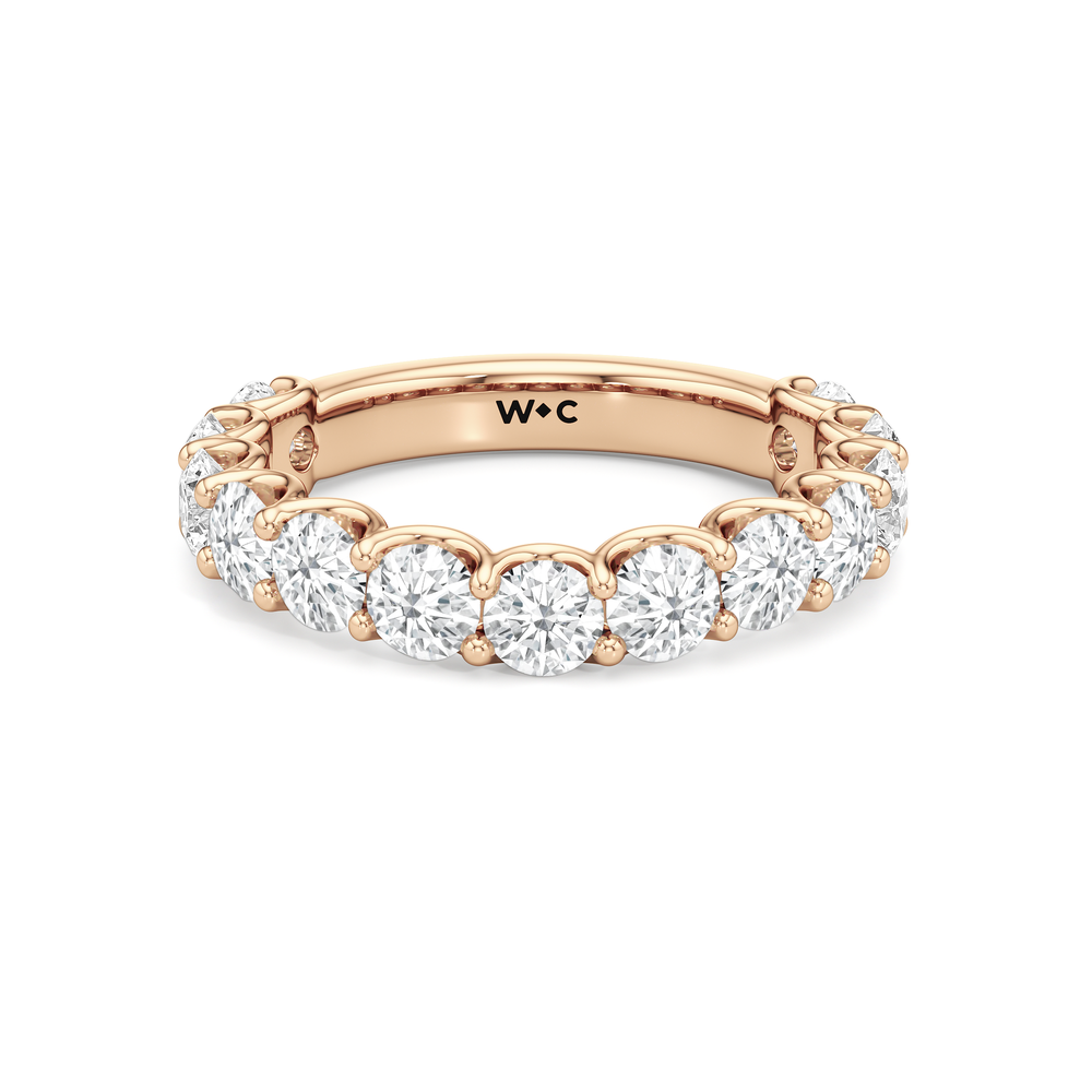 The Arc Grand Diamond Wedding Band with 18KT Rose Gold Cut Diamond in 14KT Rose Gold view 1
