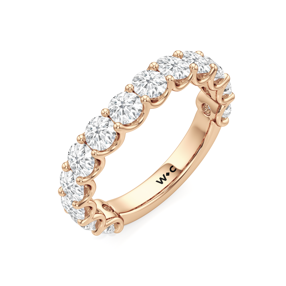 The Arc Grand Diamond Wedding Band with 18KT Rose Gold Cut Diamond in 14KT Rose Gold view 5
