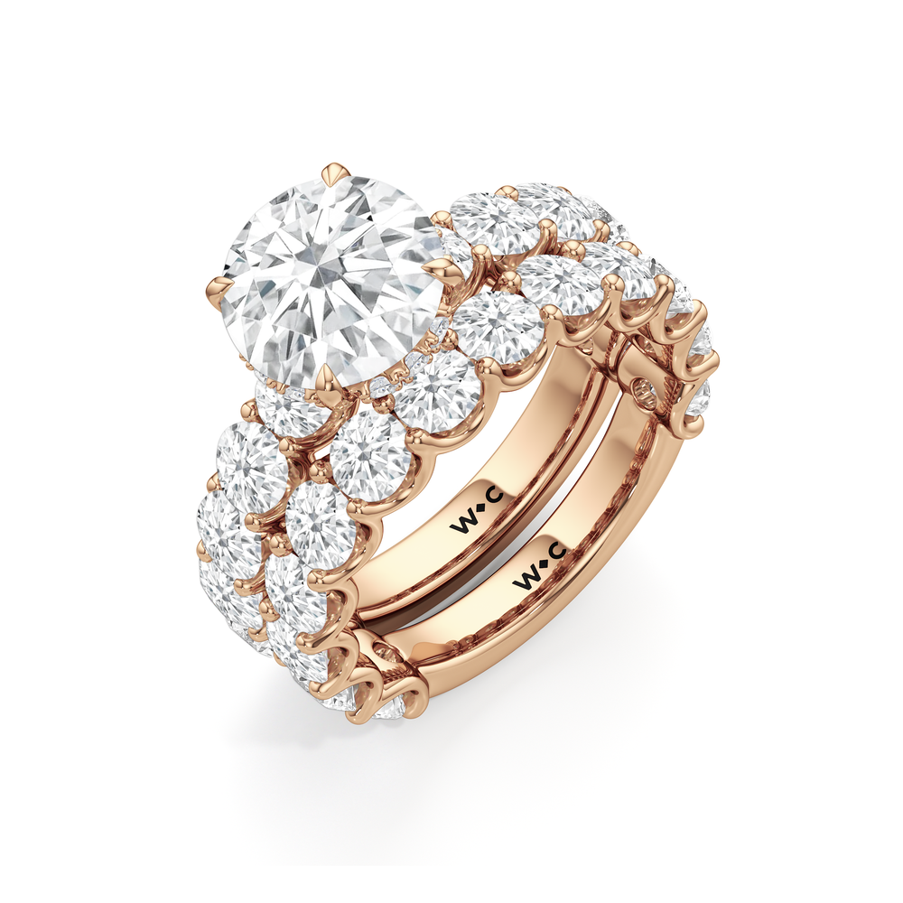 The Arc Grand Diamond Wedding Band with 18KT Rose Gold Cut Diamond in 14KT Rose Gold view 6
