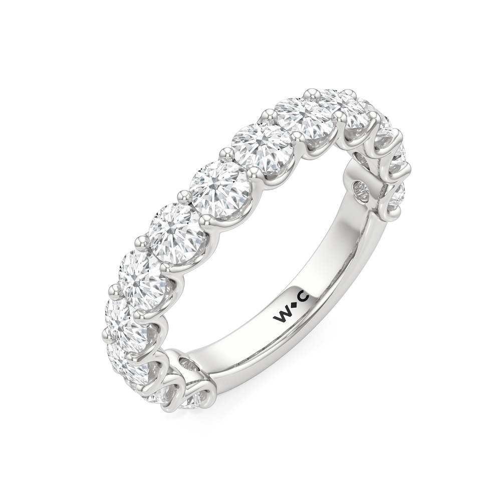 The Arc Grand Diamond Wedding Band with Platinum Cut Diamond in 14KT Platinum view 5
