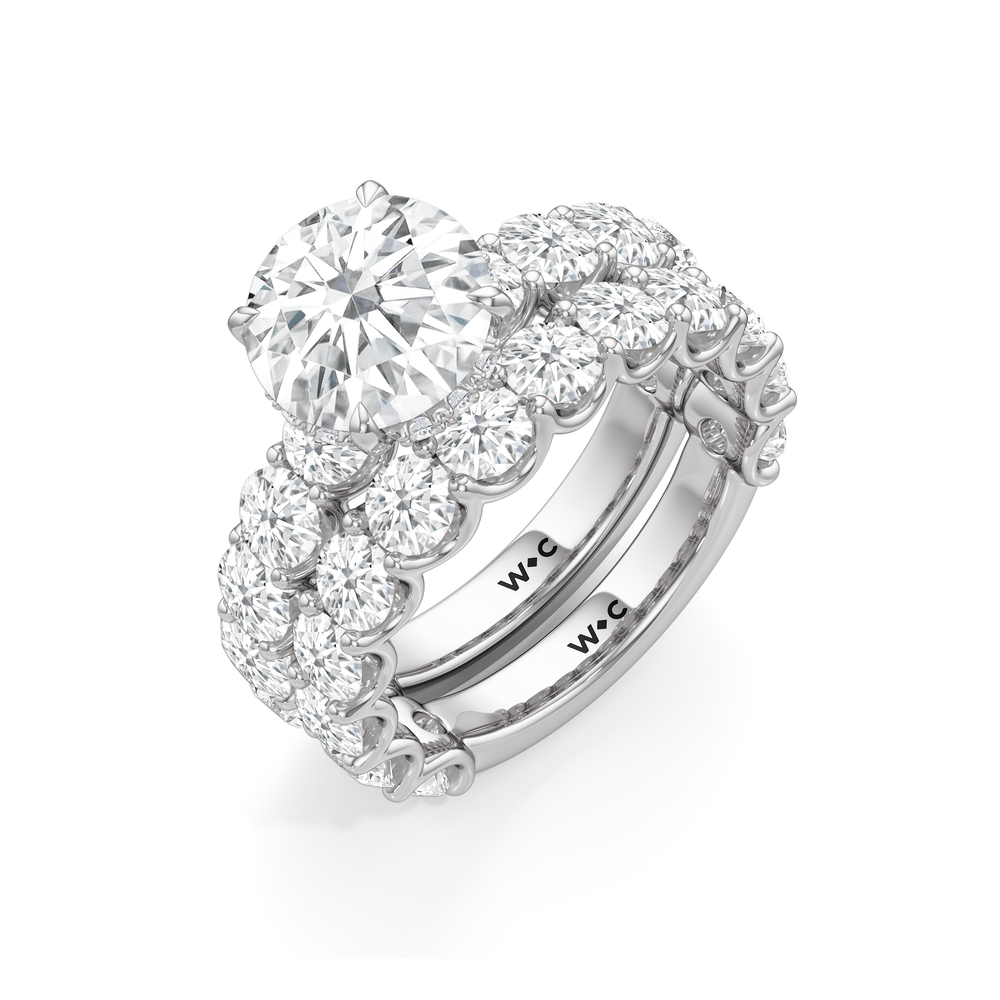 The Arc Grand Diamond Wedding Band with Platinum Cut Diamond in 14KT Platinum view 6
