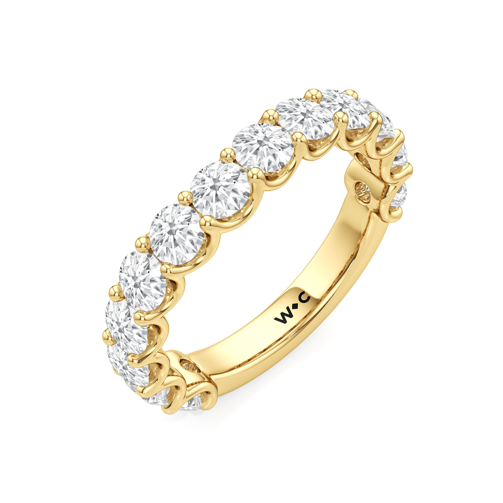 The Arc Grand Diamond Wedding Band with 18KT Yellow Gold Cut Diamond in 14KT Yellow Gold view 5
