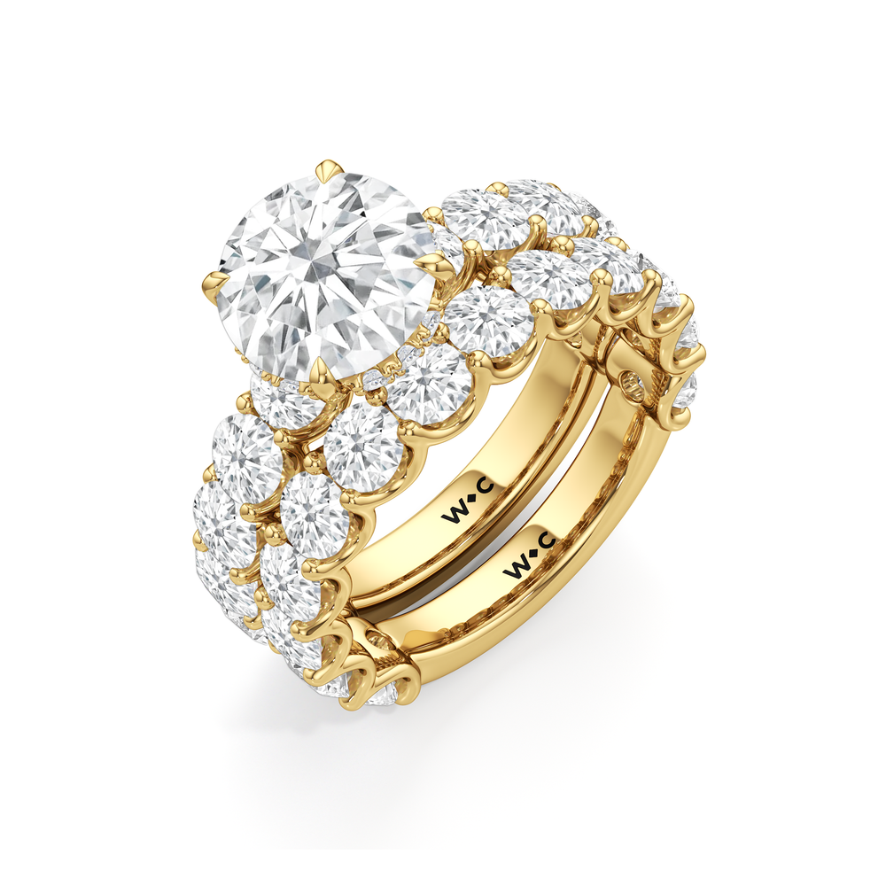 The Arc Grand Diamond Wedding Band with 18KT Yellow Gold Cut Diamond in 14KT Yellow Gold view 6
