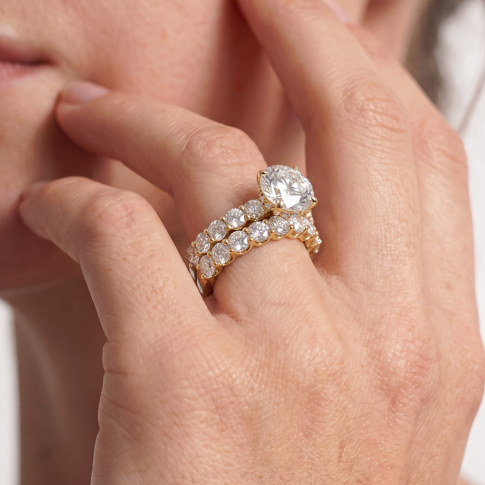 The Arc Grand Diamond Wedding Band with Platinum Cut Diamond in 14KT Platinum view 3
