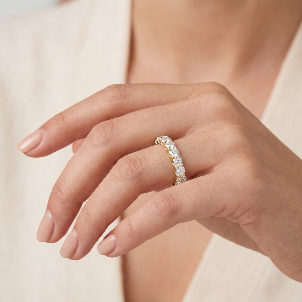 The Arc Grand Diamond Wedding Band with Platinum Cut Diamond in 14KT Platinum view 2
