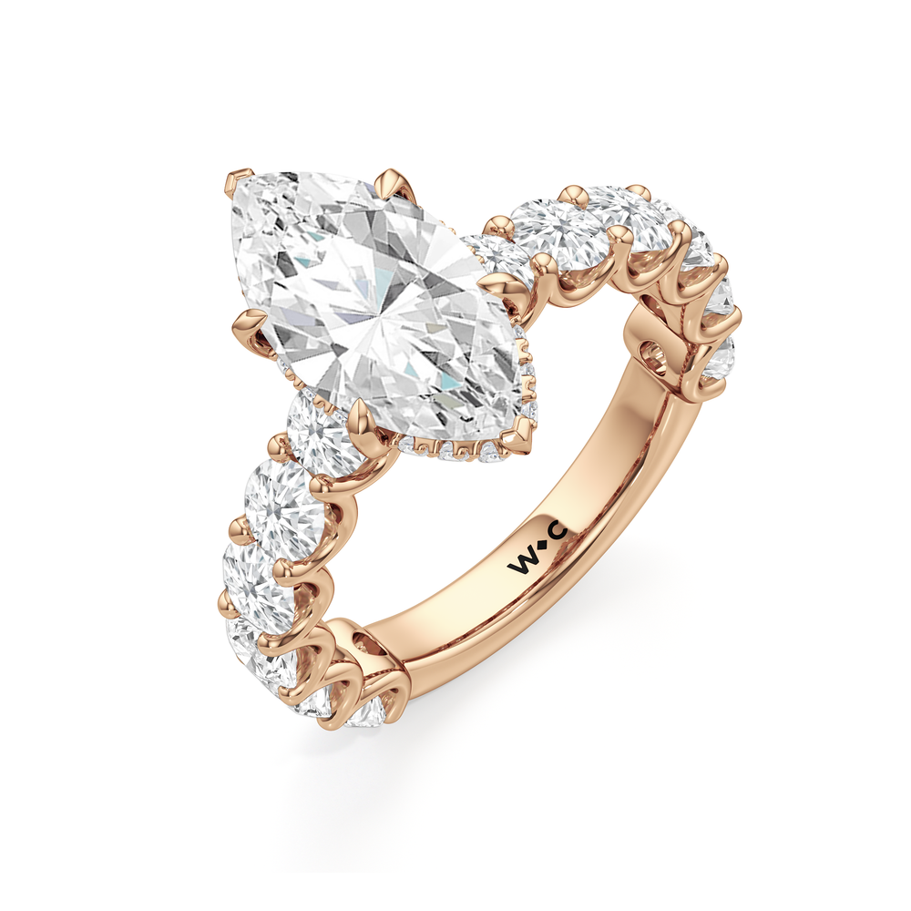 Marquise Cut The Arc Grand Ring with Lab Grown Diamond in 14KT Rose Gold view 5
