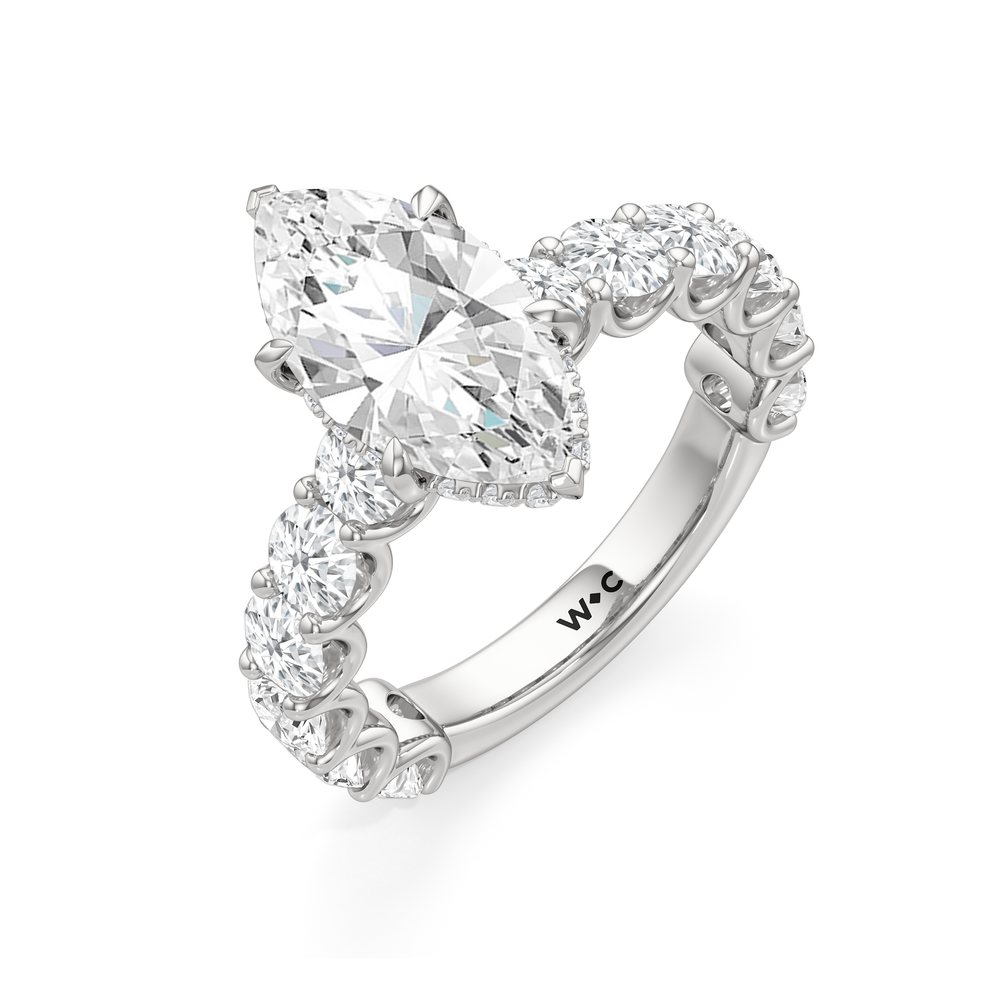 Marquise Cut The Arc Grand Ring with Lab Grown Diamond in 14KT Platinum view 5
