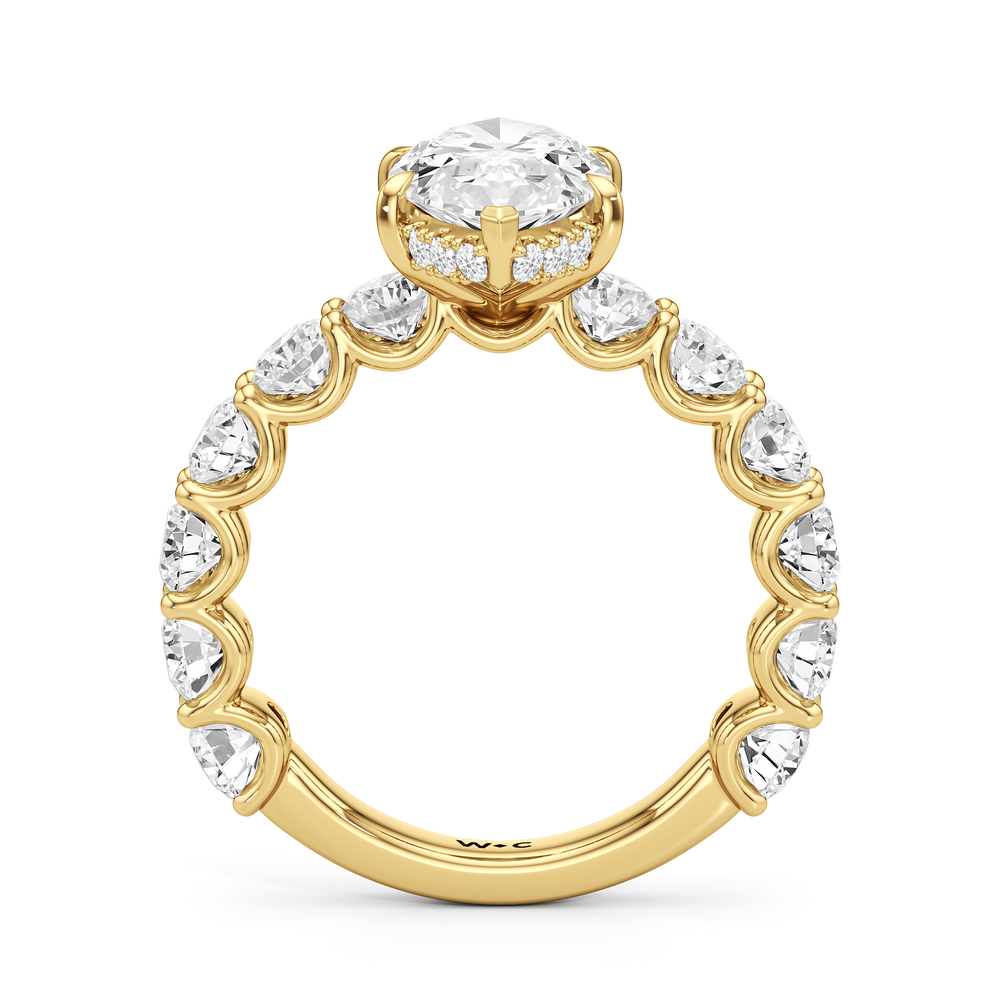 Marquise Cut The Arc Grand Ring with Lab Grown Diamond in 14KT Yellow Gold view 4

