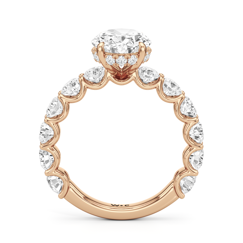 Oval Cut The Arc Grand Ring with Lab Grown Diamond in 14KT Rose Gold view 4
