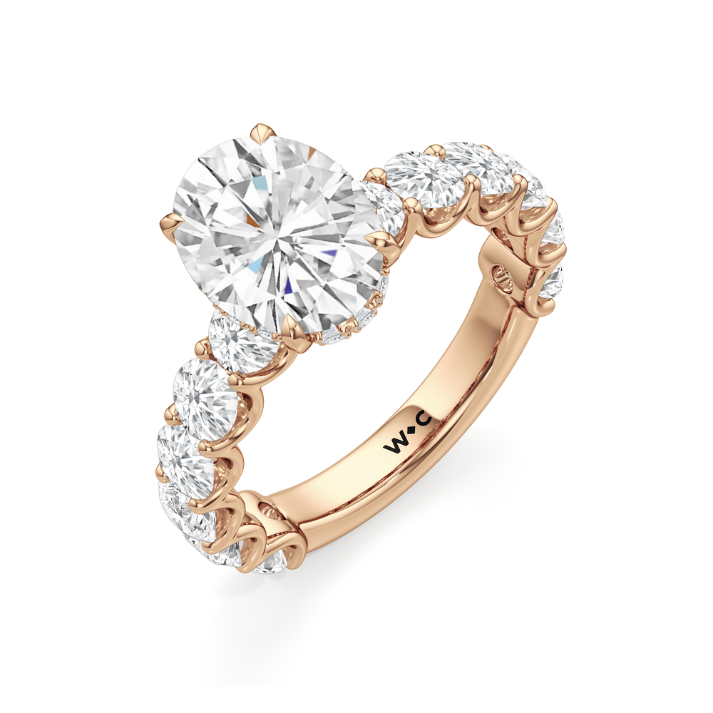 Oval Cut The Arc Grand Ring with Lab Grown Diamond in 14KT Rose Gold view 5
