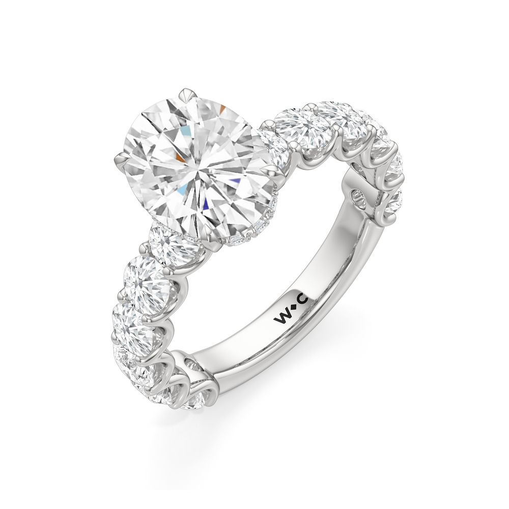Oval Cut The Arc Grand Ring with Lab Grown Diamond in 14KT Platinum view 5
