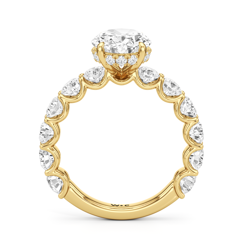 Oval Cut The Arc Grand Ring with Lab Grown Diamond in 14KT Yellow Gold view 4
