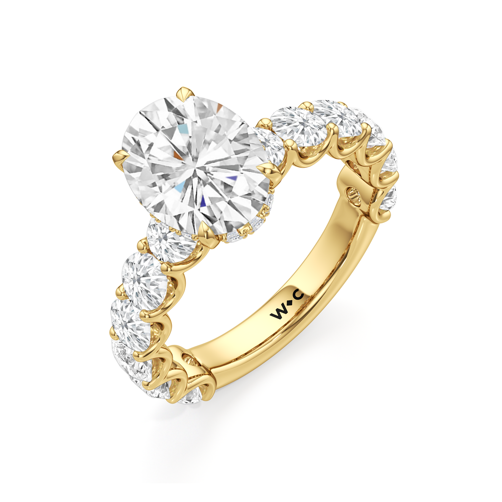 Oval Cut The Arc Grand Ring with Lab Grown Diamond in 14KT Yellow Gold view 5
