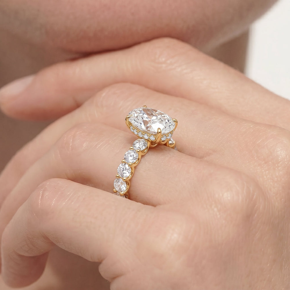 Round Cut The Arc Grand Ring with Lab Grown Diamond in 14KT Rose Gold view 2
