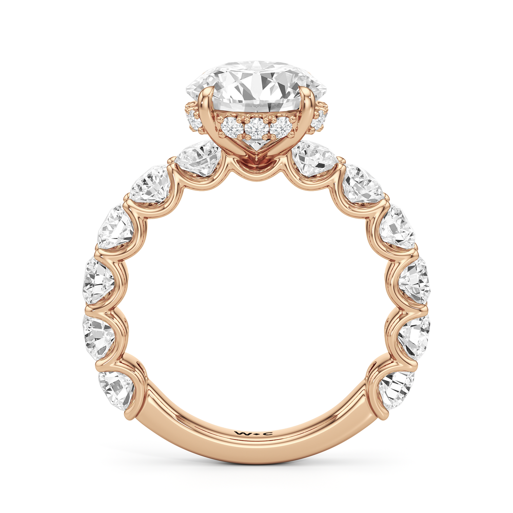 Round Cut The Arc Grand Ring with Lab Grown Diamond in 14KT Rose Gold view 4
