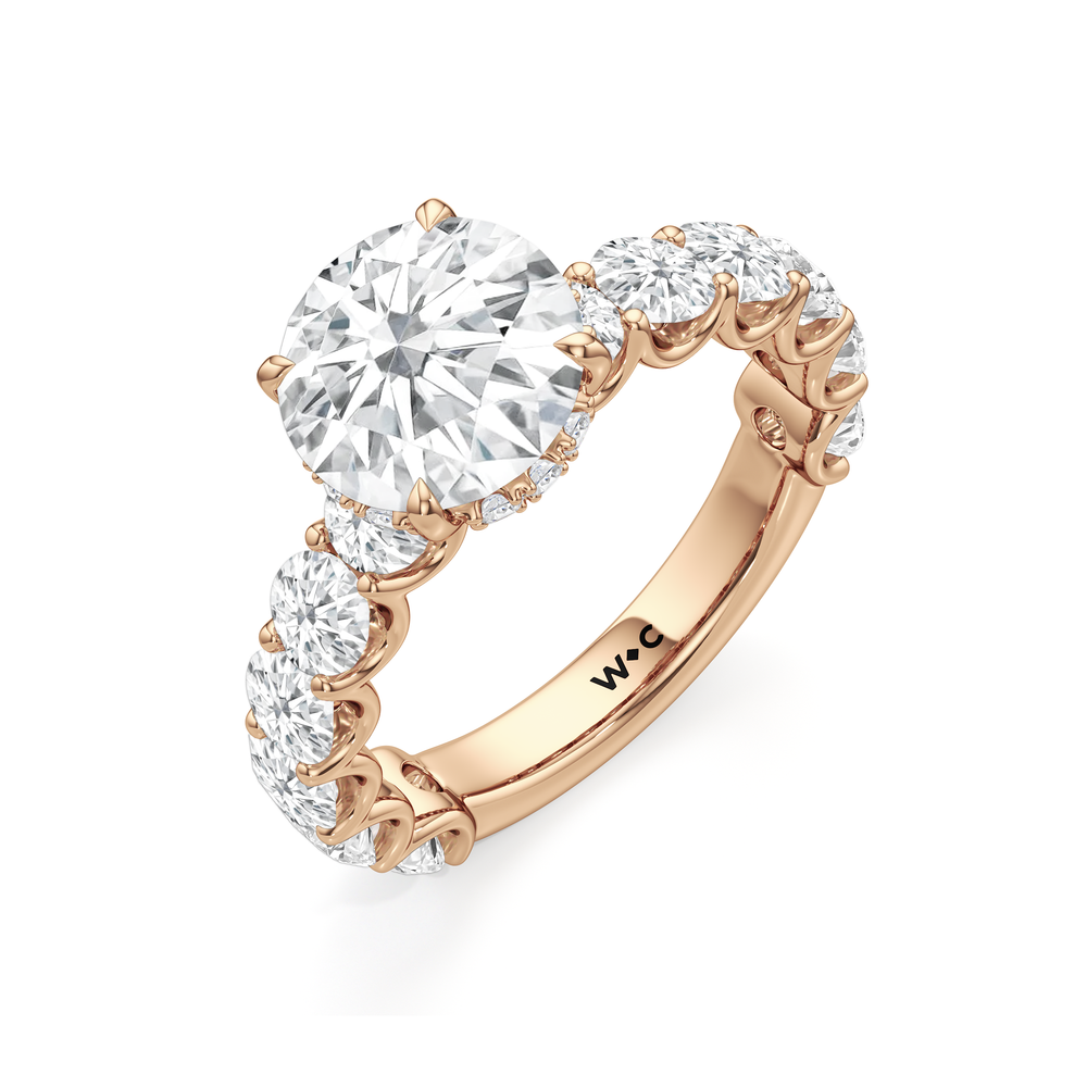 Round Cut The Arc Grand Ring with Lab Grown Diamond in 14KT Rose Gold view 5
