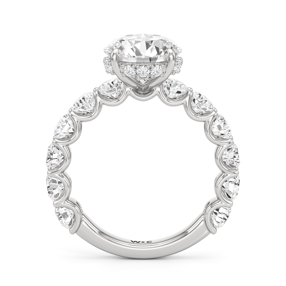 Round Cut The Arc Grand Ring with Lab Grown Diamond in 14KT Platinum view 4

