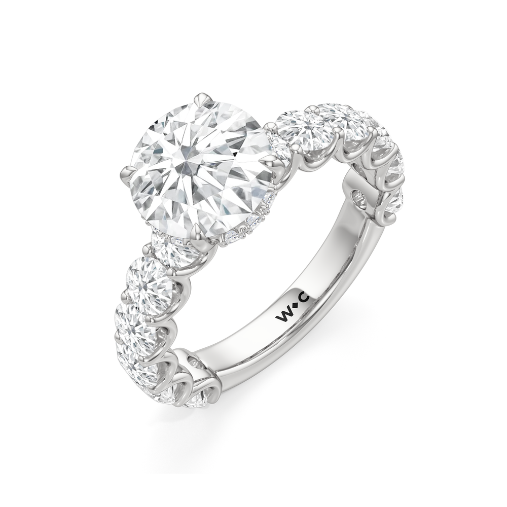 Round Cut The Arc Grand Ring with Lab Grown Diamond in 14KT Platinum view 5

