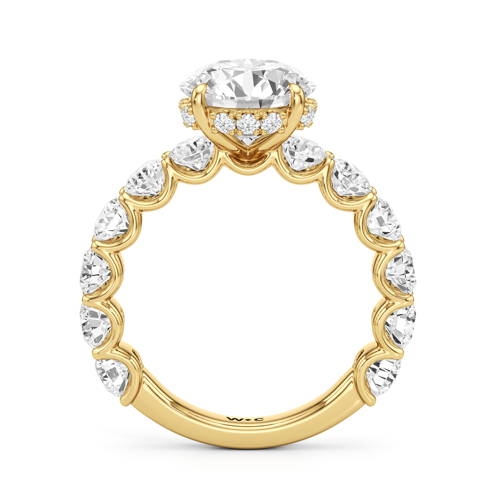 Round Cut The Arc Grand Ring with Lab Grown Diamond in 14KT Yellow Gold view 4
