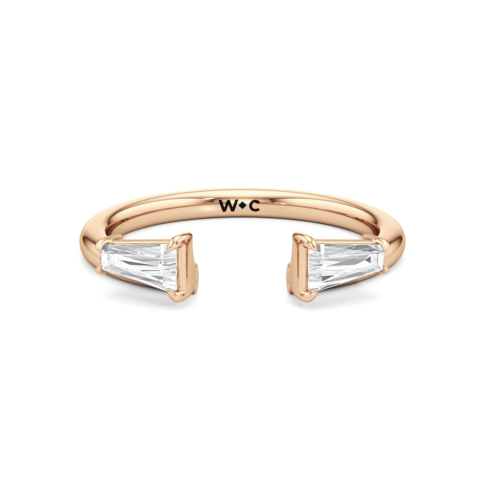 Tapered Baguette Enhancer Band with 18KT Rose Gold Cut Diamond in 14KT Rose Gold view 1
