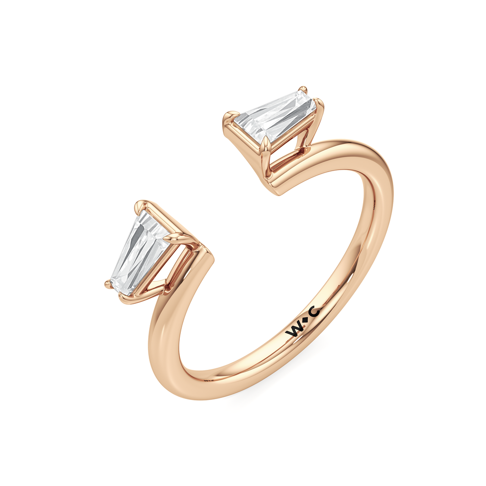 Tapered Baguette Enhancer Band with 18KT Rose Gold Cut Diamond in 14KT Rose Gold view 5
