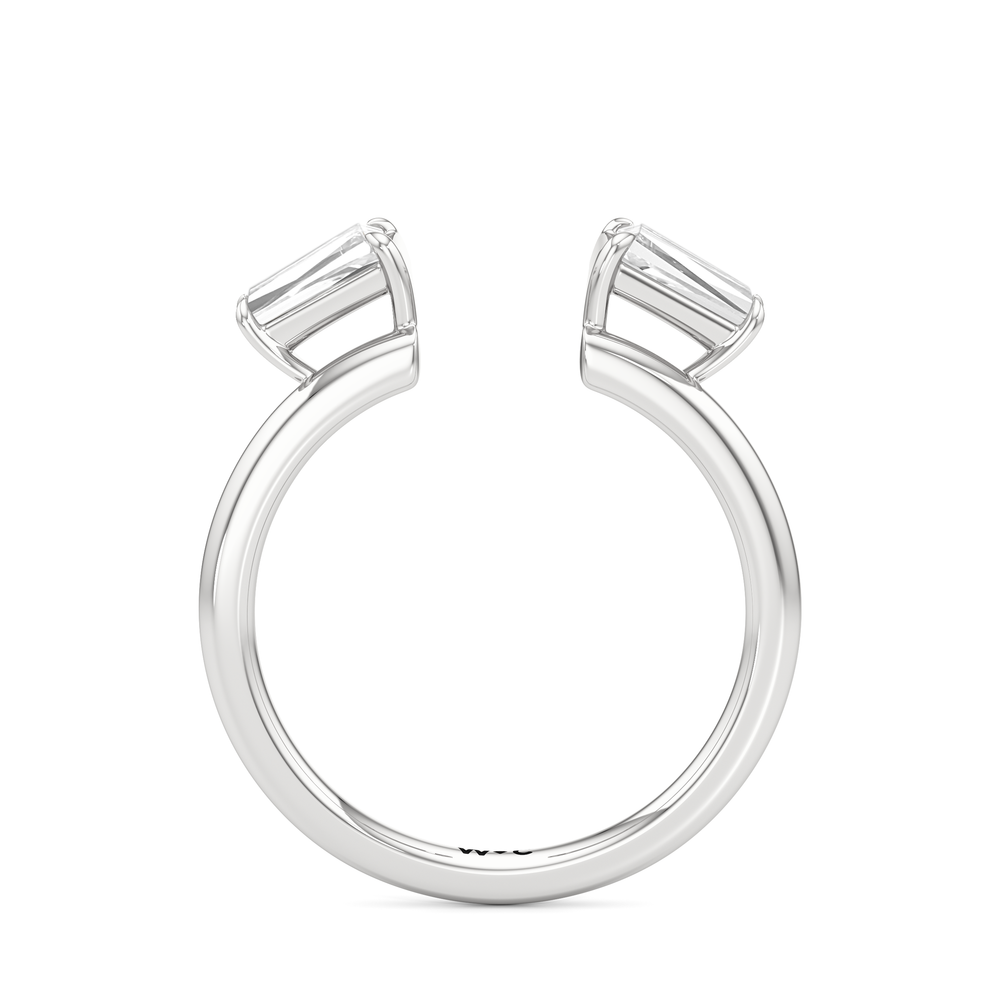 Tapered Baguette Enhancer Band with Platinum Cut Diamond in 14KT Platinum view 4
