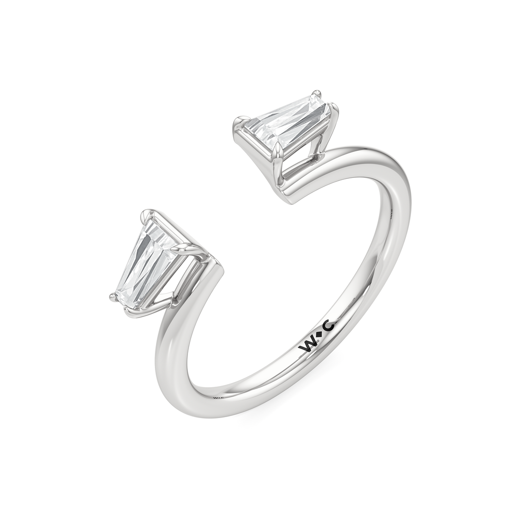 Tapered Baguette Enhancer Band with Platinum Cut Diamond in 14KT Platinum view 5
