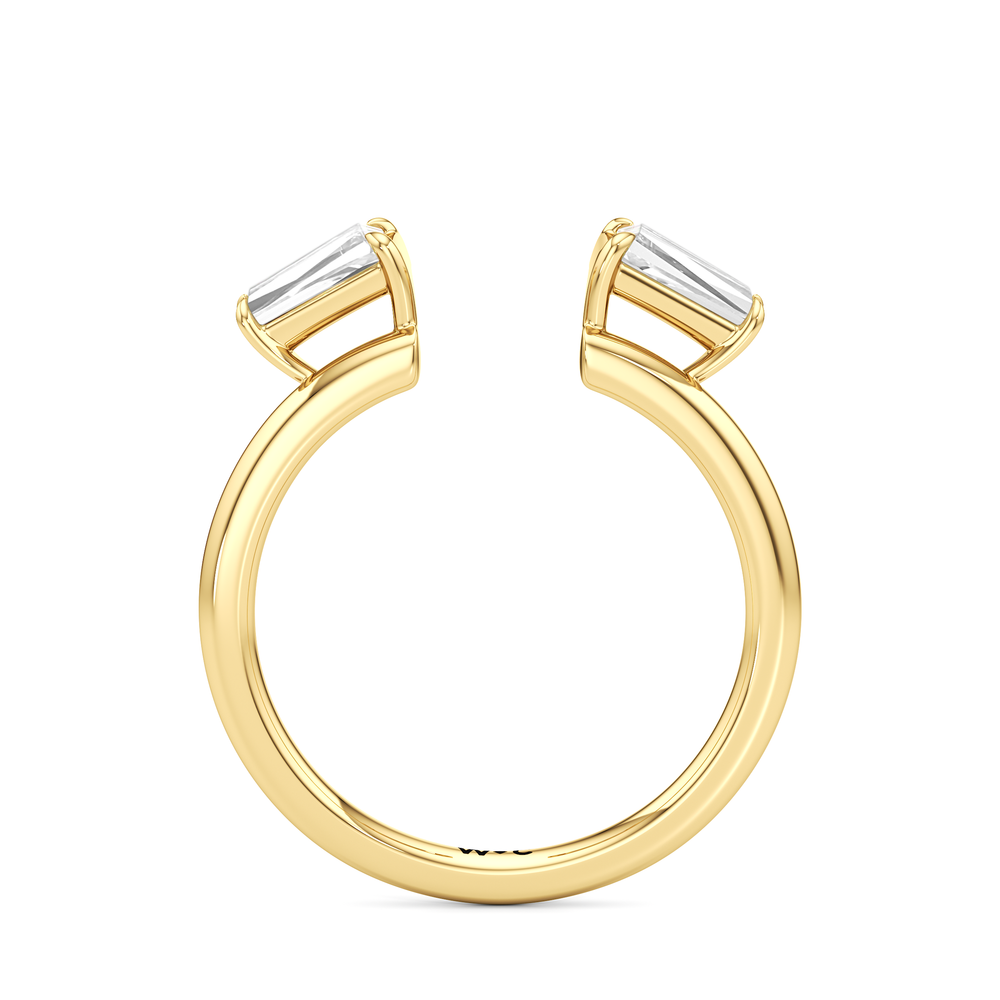 Tapered Baguette Enhancer Band with 18KT Yellow Gold Cut Diamond in 14KT Yellow Gold view 4
