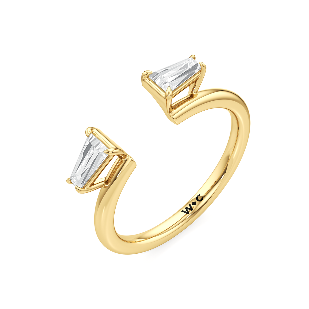 Tapered Baguette Enhancer Band with 18KT Yellow Gold Cut Diamond in 14KT Yellow Gold view 5
