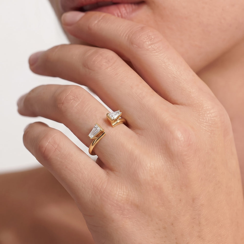 Tapered Baguette Enhancer Band with Platinum Cut Diamond in 14KT Platinum view 2
