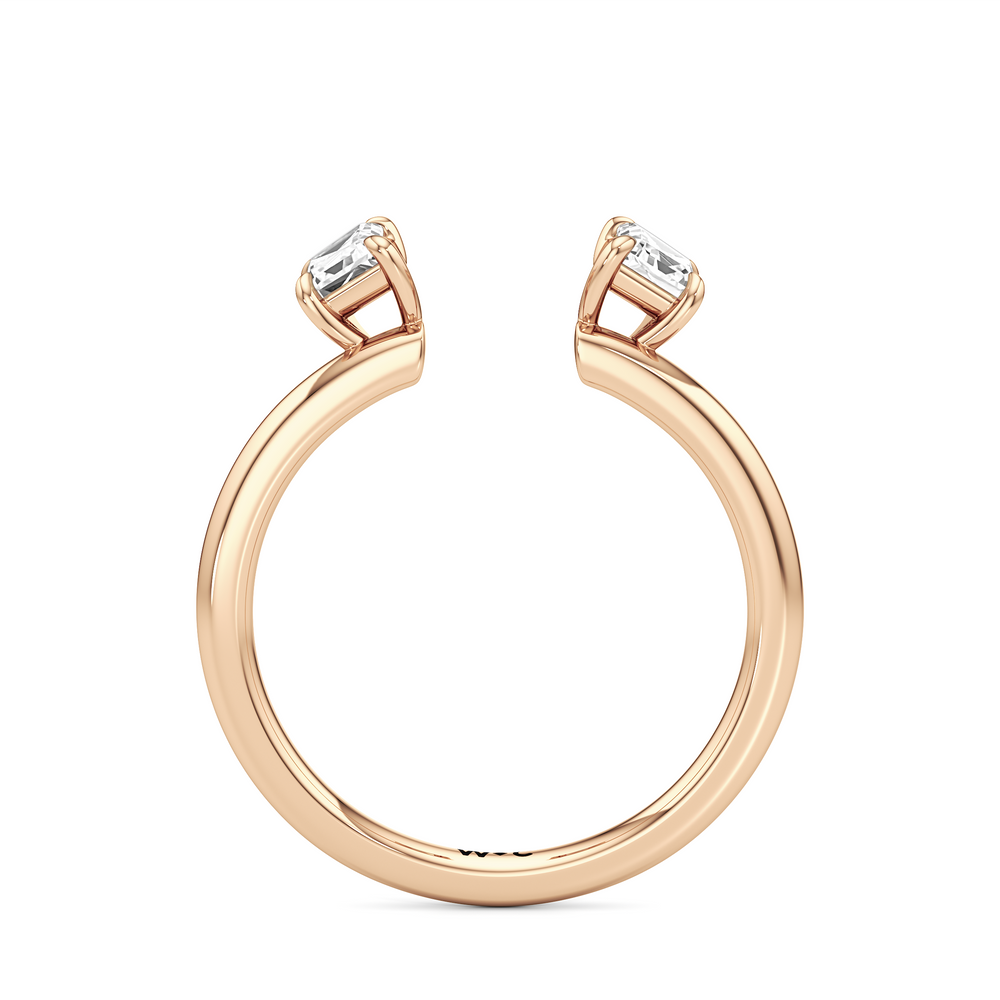 Trapezoid Enhancer Band with 18KT Rose Gold Cut Diamond in 14KT Rose Gold view 4
