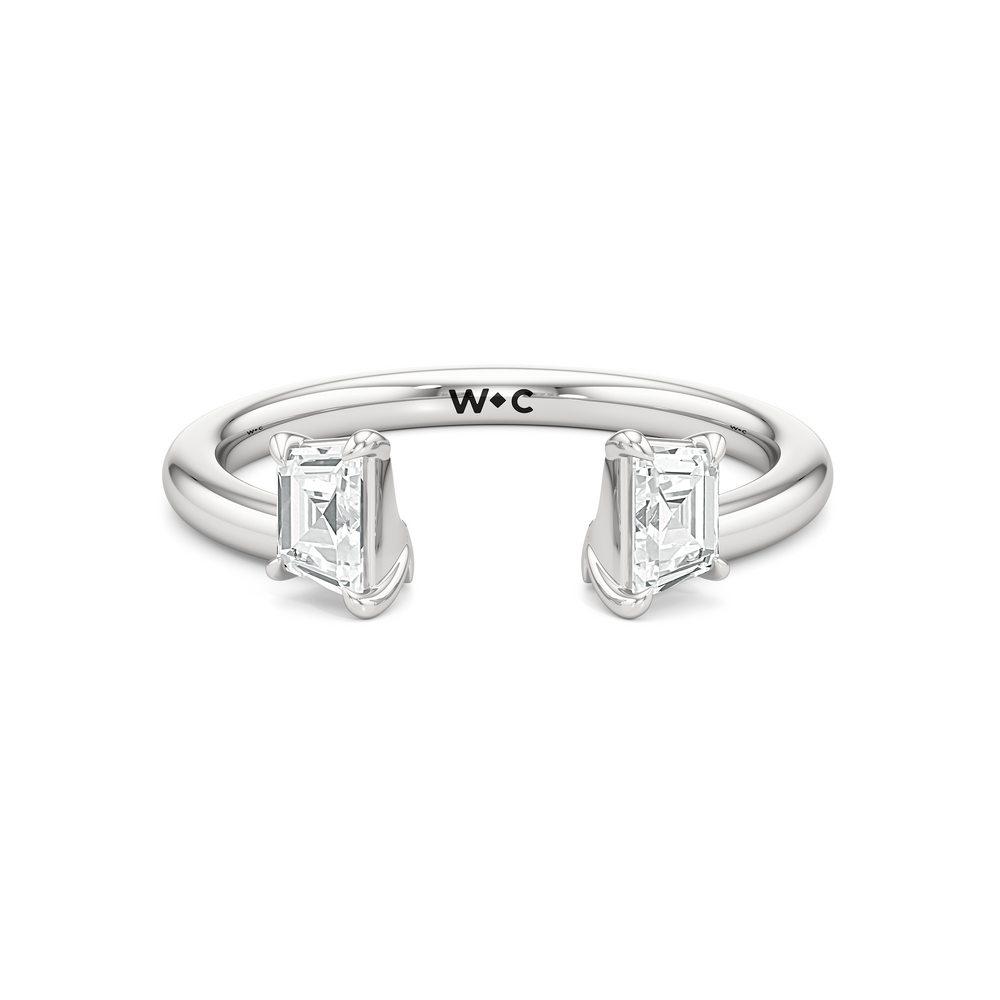 Trapezoid Enhancer Band with Platinum Cut Diamond in 14KT Platinum view 1
