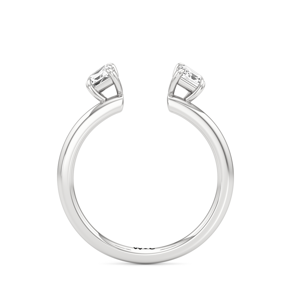 Trapezoid Enhancer Band with Platinum Cut Diamond in 14KT Platinum view 4
