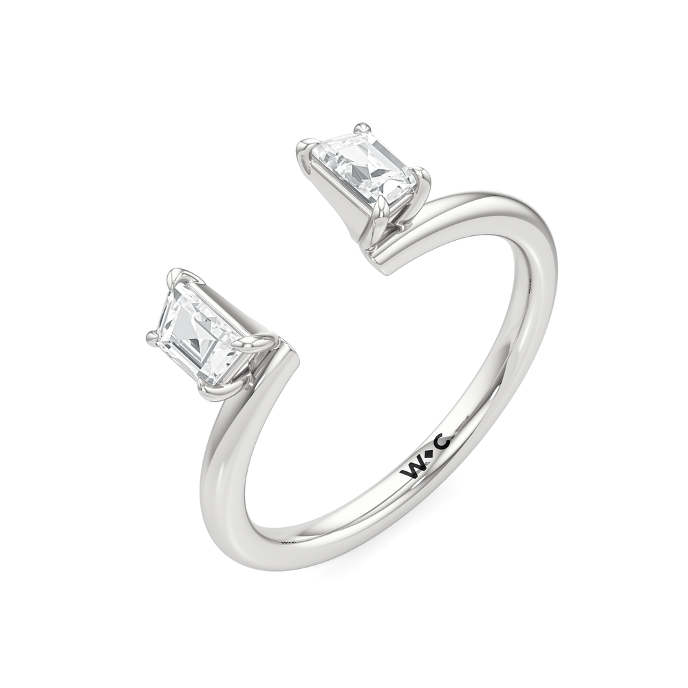 Trapezoid Enhancer Band with Platinum Cut Diamond in 14KT Platinum view 5
