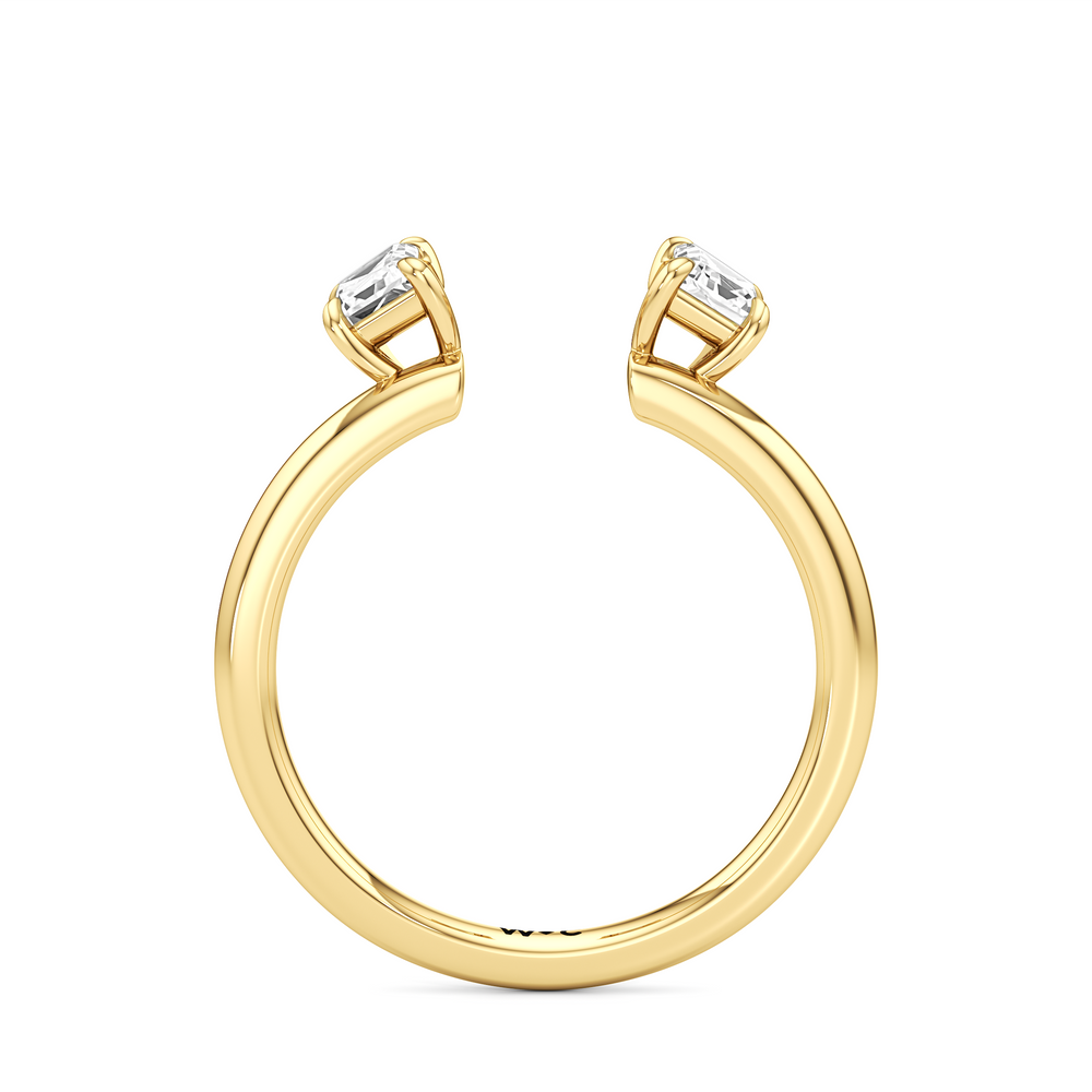 Trapezoid Enhancer Band with 18KT Yellow Gold Cut Diamond in 14KT Yellow Gold view 4
