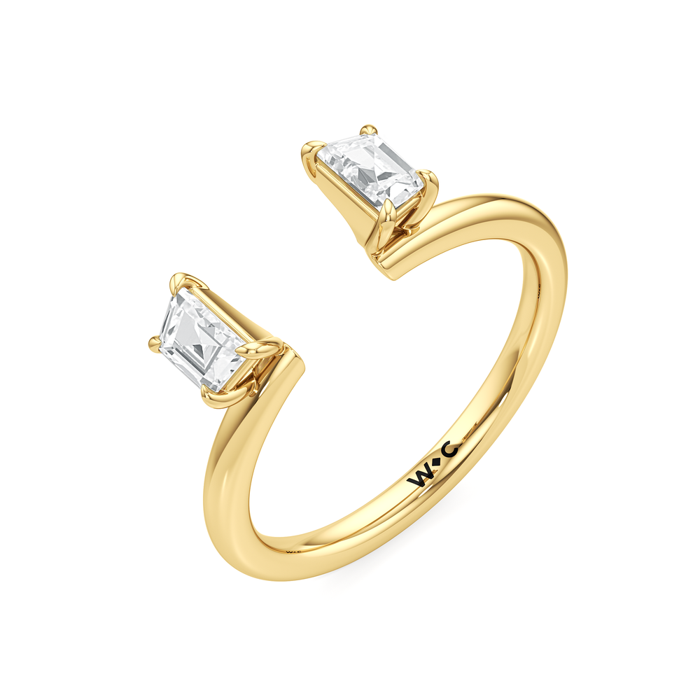 Trapezoid Enhancer Band with 18KT Yellow Gold Cut Diamond in 14KT Yellow Gold view 5
