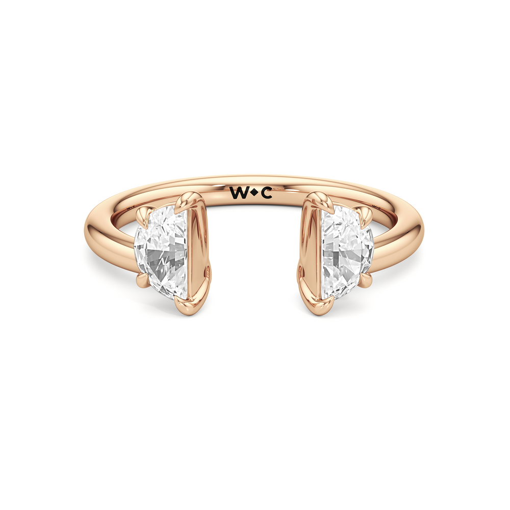 Half Moon Enhancer Band with 18KT Rose Gold Cut Diamond in 14KT Rose Gold view 1
