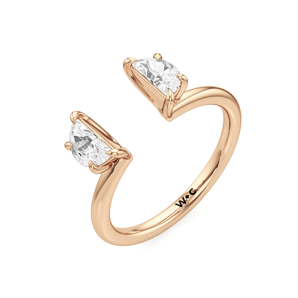 Half Moon Enhancer Band with 18KT Rose Gold Cut Diamond in 14KT Rose Gold view 5

