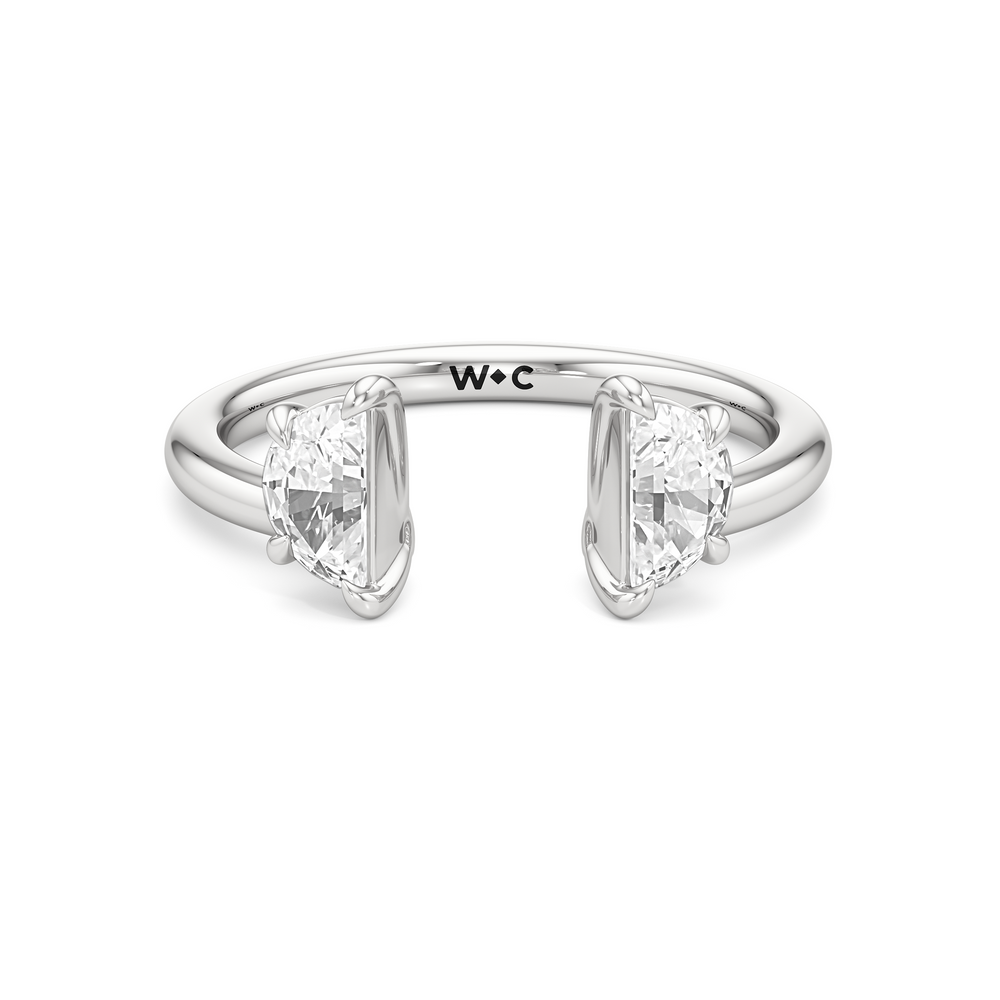 Half Moon Enhancer Band with Platinum Cut Diamond in 14KT Platinum view 1
