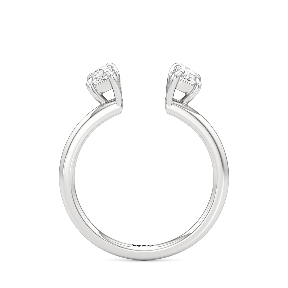 Half Moon Enhancer Band with Platinum Cut Diamond in 14KT Platinum view 4
