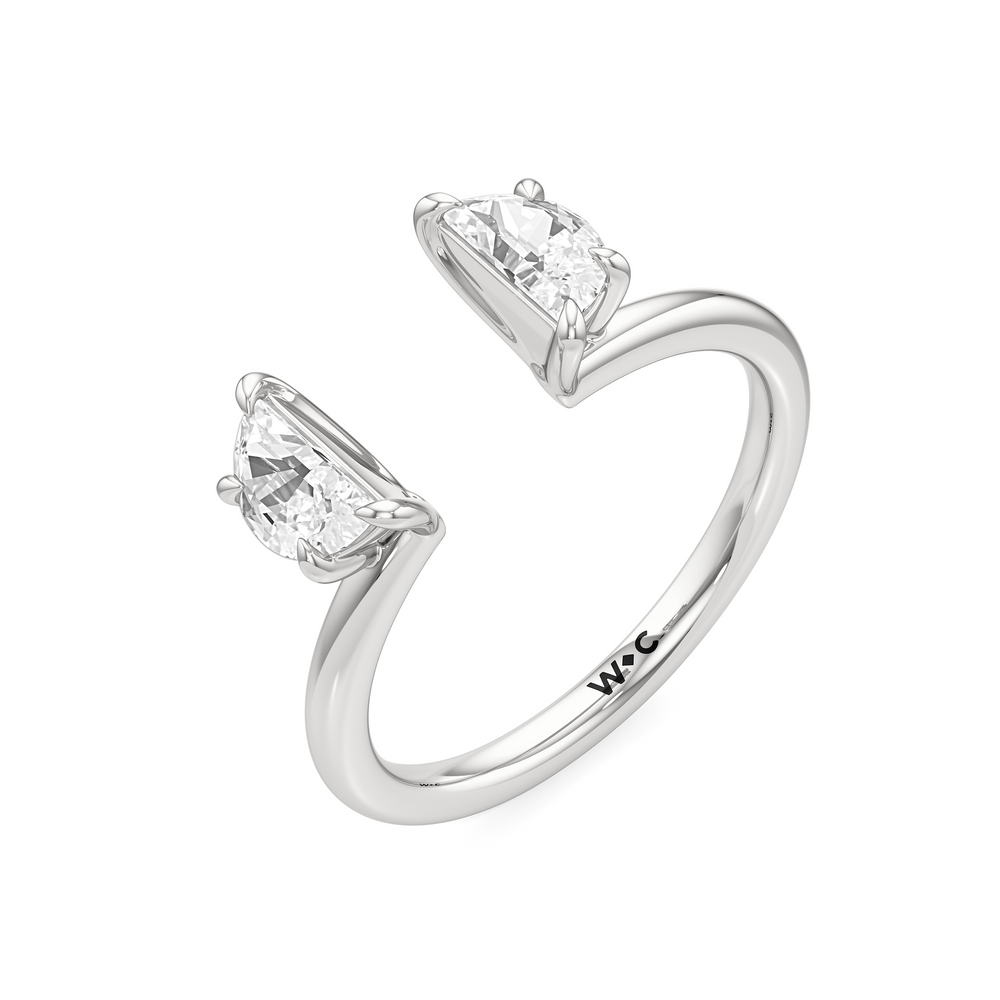 Half Moon Enhancer Band with Platinum Cut Diamond in 14KT Platinum view 5
