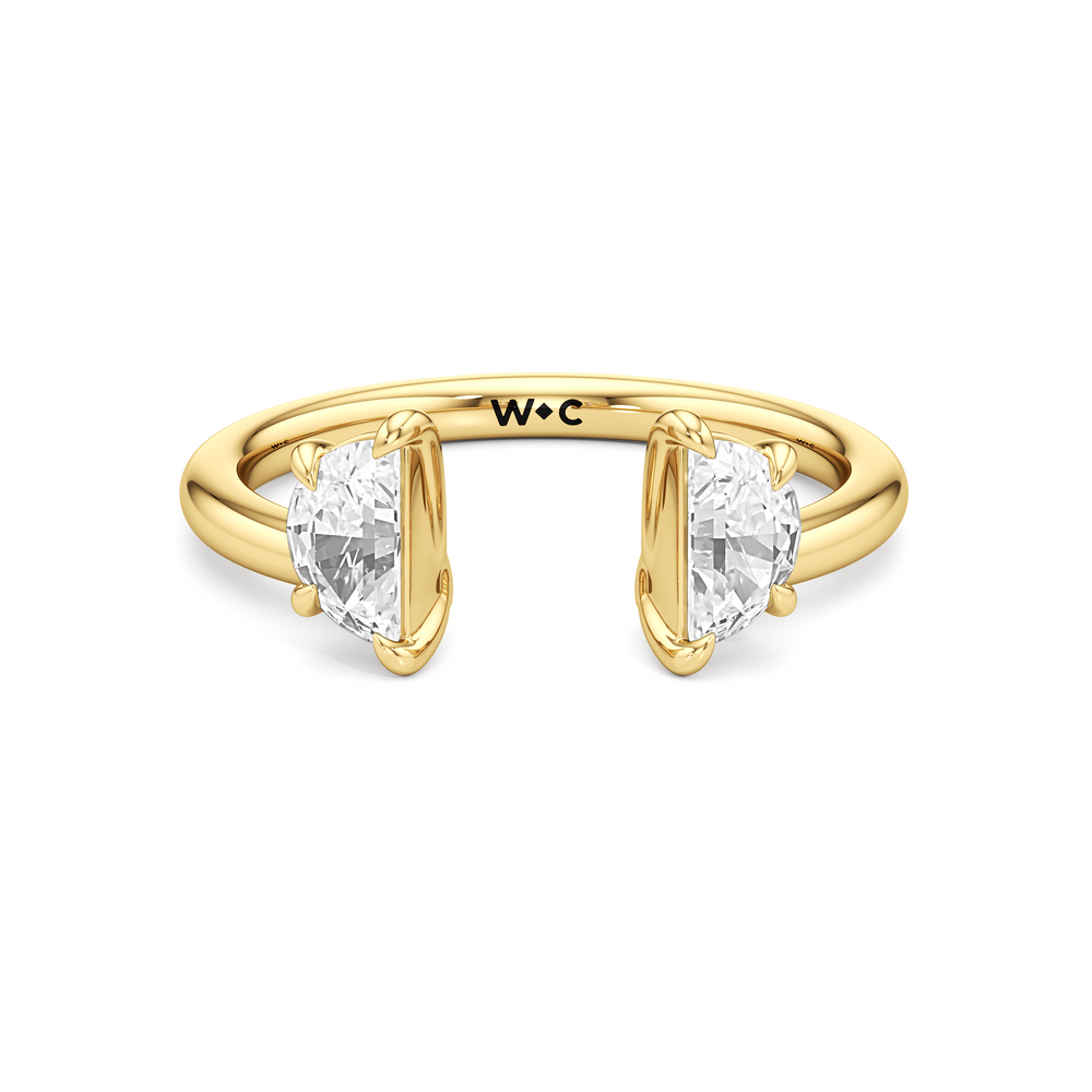 Half Moon Enhancer Band with 18KT Yellow Gold Cut Diamond in 14KT Yellow Gold view 1
